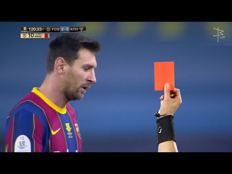 Lionel Messi - Tous les cartons rouges en carrière