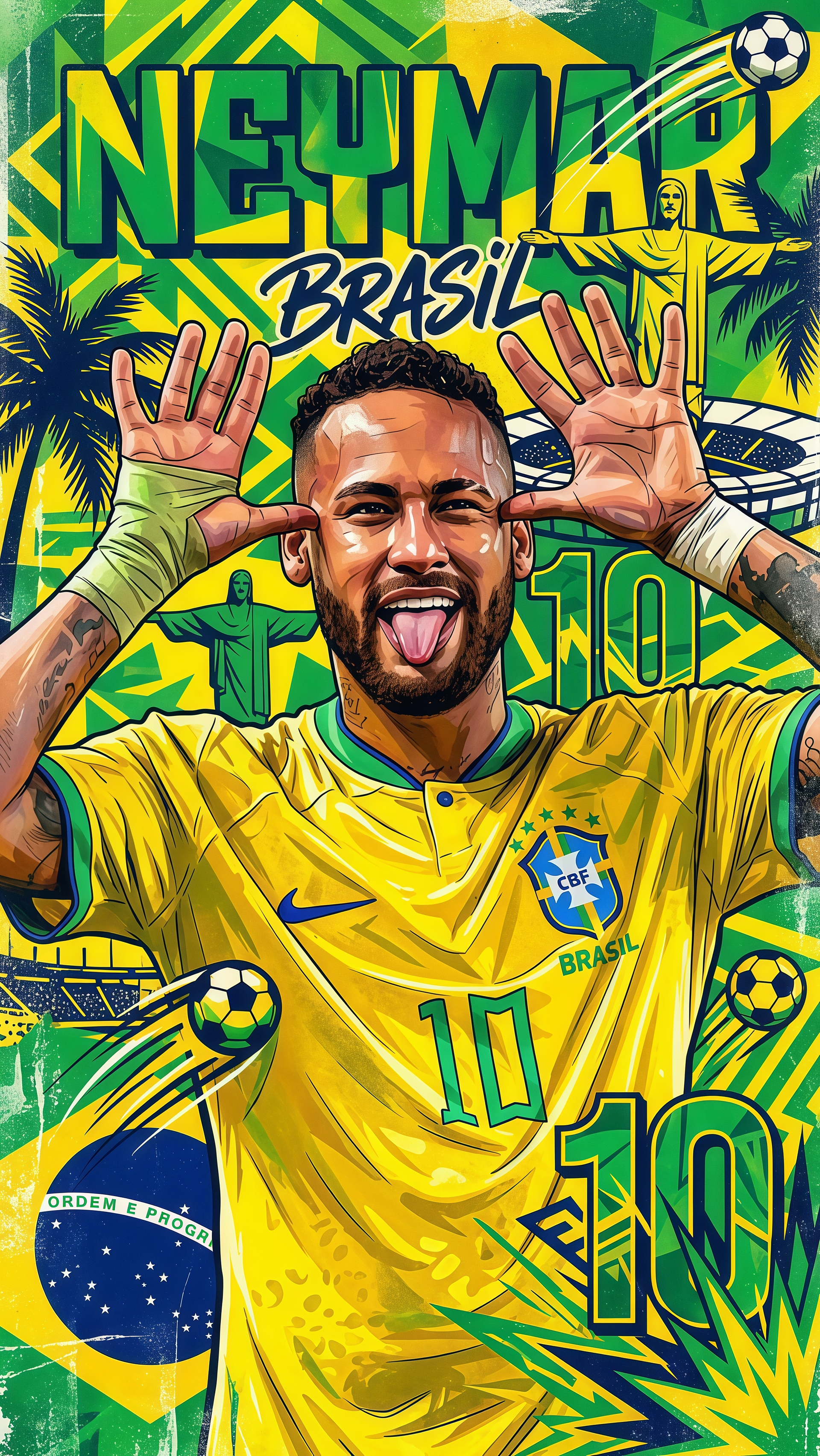 Brazilian Football King đź‘‘ | Neymar No.10 Graphic Design